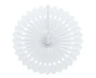 Balony i akcesoria - Rozeta dekoracyjna, biała,  wys. 40 cm - miniaturka - grafika 1