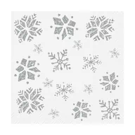 Folia, papier śniadaniowy, serwetki - Serwetki Płatki śniegu srebrne 33x33cm 20szt - PAW - miniaturka - grafika 1