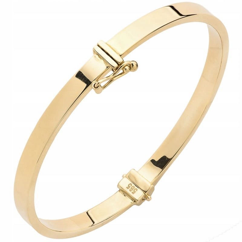 Bransoletka Złota Damska Sztywna Owalna 6,00 mm Szeroka pr 585