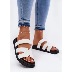 Klapki Damskie Z Rzepem Vinceza 17401 Białe - Klapki i japonki damskie - miniaturka - grafika 1