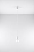 Lampy sufitowe - Sollux Lighting Lampa wisząca DIEGO 1 biała NICKEL - miniaturka - grafika 1