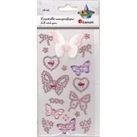 Zeszyty szkolne - Kryształki samoprzylepne motyle różowe 18 szt - miniaturka - grafika 1