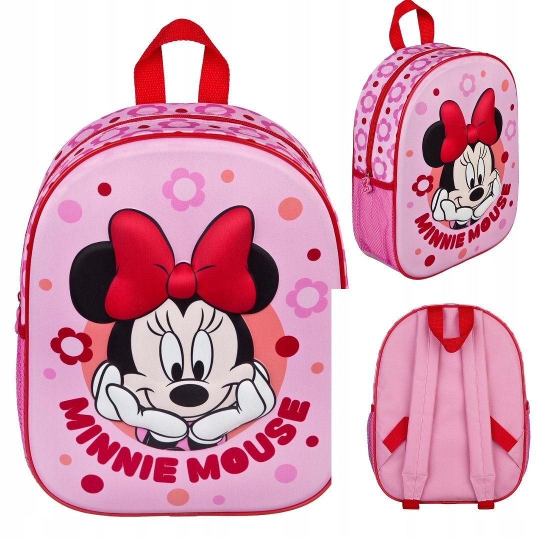 Plecak Minnie Mouse 3D Różowy Dziecięcy Przedszkole Szkoła Prezent