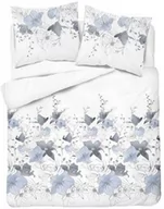 Pościel - Detexpol Pościel satynowa 220x200 biała niebieska kwiaty 4397 A Home Satin 122 - miniaturka - grafika 1