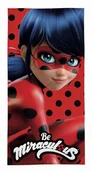 Okrycia kąpielowe dla dzieci - Ręcznik dziecięcy 70x140 Ladybug czerwony czarny bawełniany LB 03 BT - miniaturka - grafika 1