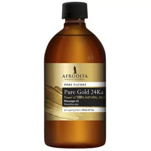 Afrodita, Pure Gold 24 Ka, Olejek Do Masażu, 500ml - Olejki i świece do masażu - miniaturka - grafika 1