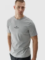 Koszulki sportowe męskie - Męski t-shirt  z nadrukiem 4F 4FWAW24TTSHM1585 - szary - miniaturka - grafika 1