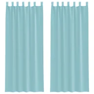 Zasłony - vidaXL Zasłony woalowe z pętelkami 2 szt. Turkusowe 140x260 cm - miniaturka - grafika 1