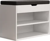 Szafki na buty - Oskar Store Ławka na buty Titus, 60 x 45 cm z półką, Biały - miniaturka - grafika 1