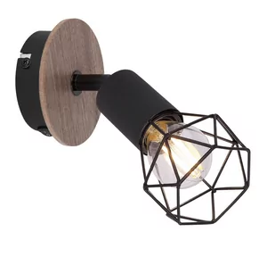Globo Xara I 54802S-1H kinkiet lampa ścienna 1x40W E14 czarny/drewniany - Lampy ścienne - miniaturka - grafika 1