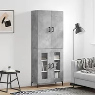 Witryny - vidaXL Witrynka, szarość betonu 69,5x34x180 cm materiał drewnopochodny - miniaturka - grafika 1