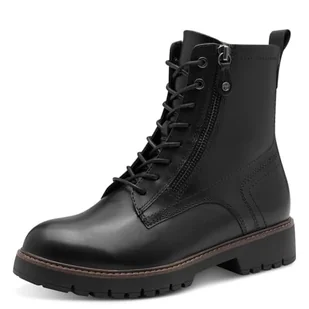 Tamaris Damskie sztyblety Lace Boot Flat 1-25207-45, czarna skóra, 37 EU, czarna skóra, 37 EU - Botki damskie - miniaturka - grafika 1