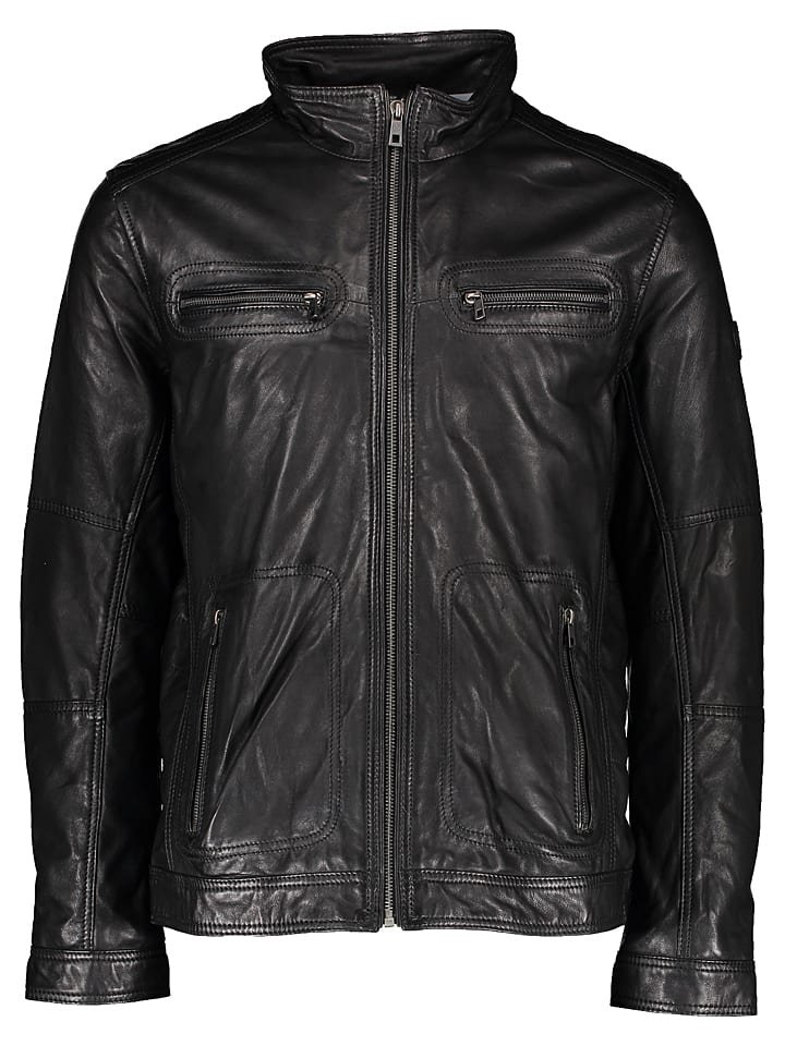 Bugatti Skórzana kurtka w kolorze czarnym