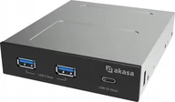 Akcesoria do komputerów stacjonarnych - Akasa AKASA USB přední panel USB-C a dual USB-A porty, 3.5'' PC bay - miniaturka - grafika 1