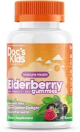 Witaminy i minerały - Żelki Doctor's Best Children's Elderberry, Bezinka z witaminą C i cynkiem (wspomaganie odporności dla dzieci), 60 żelków - miniaturka - grafika 1