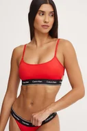 Stroje kąpielowe - Calvin Klein biustonosz kąpielowy kolor czerwony lekko usztywniona miseczka - miniaturka - grafika 1