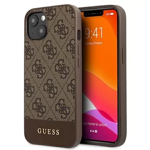 Guess GUHCP13MG4GLBR iPhone 13 6,1" brązowy/brown hard case 4G Stripe Collection GUE001790-0 - Etui i futerały do telefonów - miniaturka - grafika 1