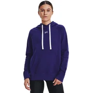 Bluzy sportowe damskie - Damska bluza dresowa nierozpinana z kapturem UNDER ARMOUR Rival Fleece HB Hoodie - granatowa - miniaturka - grafika 1
