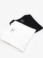 Koszulki męskie - T-SHIRT MĘSKI Zestaw 2 Koszulek Czarna Biała UrbanCity KLASYCZNE GŁADKIE L - miniaturka - grafika 1