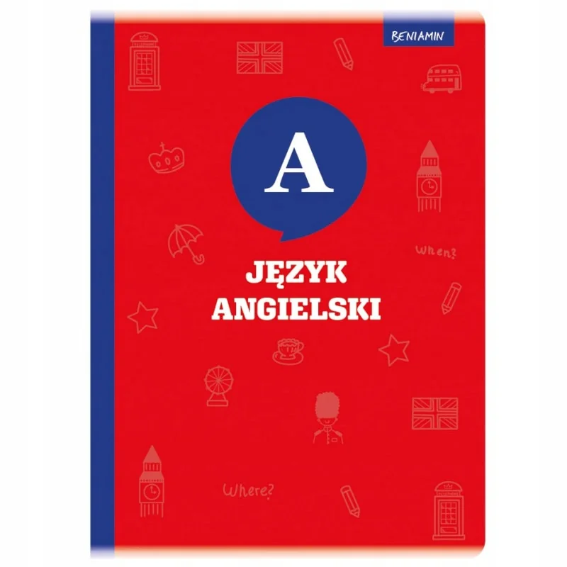 ZESZYT A5 60K KRATKA MARGINES - ANGIELSKI 1szt. TEMATYCZNY – do szkoły