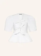 Bluzki damskie - Ganni Bluzka weiss - miniaturka - grafika 1