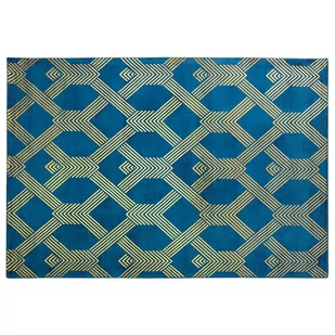 Beliani Dywan z wiskozy 160 x 230 cm niebieski VEKSE - Dywany - miniaturka - grafika 1