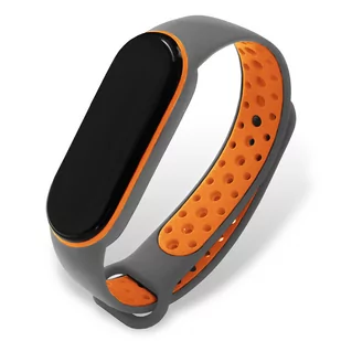 PASEK OPASKA MESH do XIAOMI MI BAND 5/6 (szaro-pomarańczowy) - Akcesoria do smartwatchy - miniaturka - grafika 1