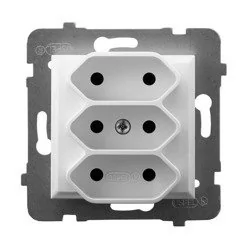 Ospel Gniazdo potrójne EURO Biały Aria - GP-3U/m/00 - Gniazdka elektryczne - miniaturka - grafika 1
