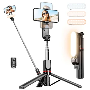 Kijek Selfie Stick uchwyt do telefonu zdjęć statyw Tripod L15 z Lampa LED + Pilot Bluetooth na telefon Czarny - Pozostałe akcesoria do telefonów Kijek Selfie Stick uchwyt do telefonu zdjęć statyw Tripod L15 z Lampa LED + Pilot Bluetooth na telefon Czarny - Pozostałe akcesoria do telefonów - miniaturka - grafika 12