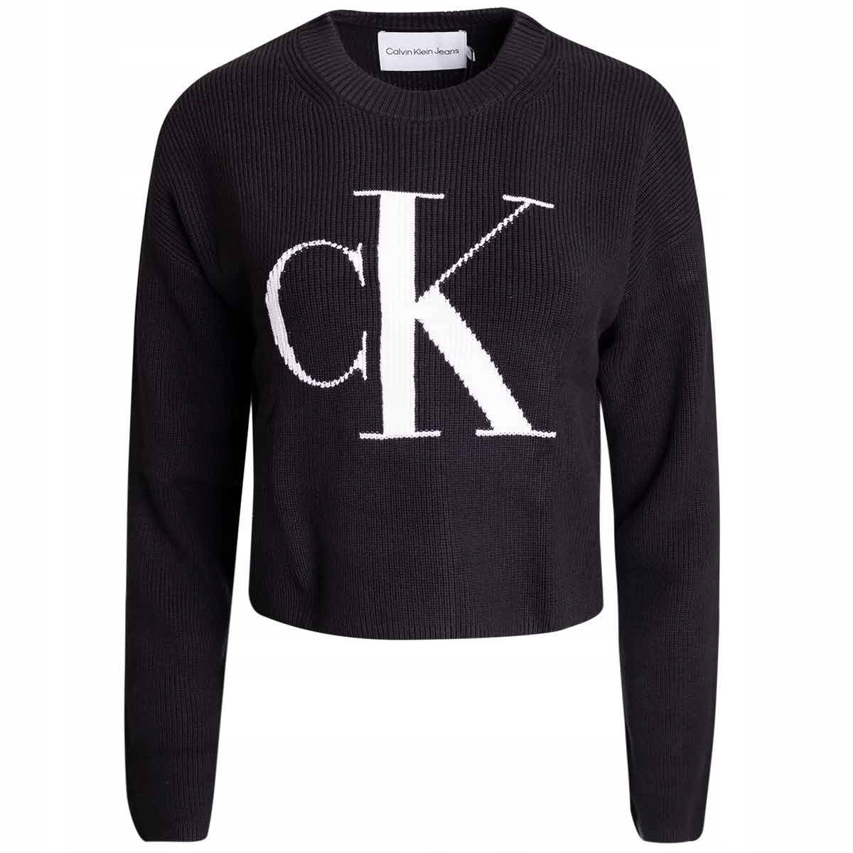 CALVIN KLEIN DAMSKI SWETEREK BLOWN UP CZARNY r. S