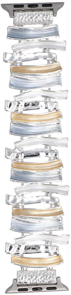 GlacierX bransoleta do smartwatcha Gleam Ribbon Stretch Bracelet Amber Cloud do Apple Watch 38/40/41mm Srebrno-Żółta
