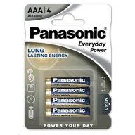 Akumulatory ogólnego zastosowania - Baterie alkalická Panasonic AAA, LR03, Everyday, blistr 4 szt. - miniaturka - grafika 1