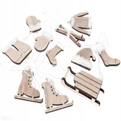 Zabawki kreatywne - Drewniane Elementy Motywy Świąteczne 11Szt Dpcraft - miniaturka - grafika 1