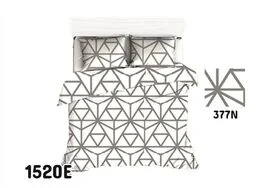 Extrapościel Pościel bawełniana 160x200 1520E biała szara geometryczna 377N - Pościel - miniaturka - grafika 1