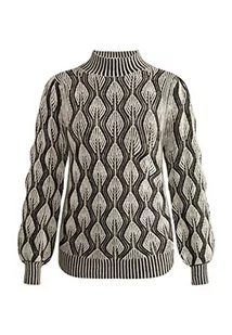 ALARY Damski sweter z dzianiny 10425115-AL01, biały wełniany czarny, XS/S, wełniany biały czarny, XS-S - Swetry damskie - miniaturka - grafika 1