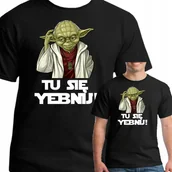 Koszulki męskie - KOSZULKA STAR WARS YODA ŚMIESZNE XL 0642 CZARNA - miniaturka - grafika 1