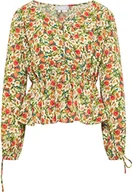 Bluzki damskie - usha Damska bluzka z kwiatowym nadrukiem, granatowa mięta, wielokolorowa, L - miniaturka - grafika 1