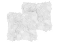 Poduszki dekoracyjne - 2 poduszki dekoracyjne włochacze 45 x 45 cm białe LUBHA - miniaturka - grafika 1