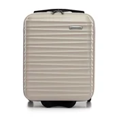 Walizki - Walizka kabinowa z ABS-u z żebrowaniem beżowa - miniaturka - grafika 1