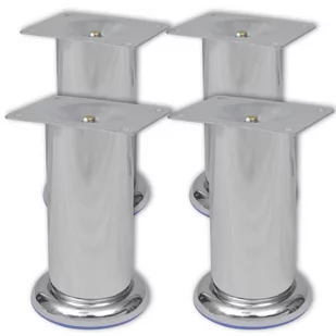 vidaXL vidaXL 4 Okrągłe nóżki do kanapy chrom 120 mm - Meble modułowe i akcesoria - miniaturka - grafika 1