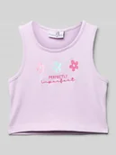 Koszulki dla dziewczynek - Top z wyhaftowanymi motywami - miniaturka - grafika 1
