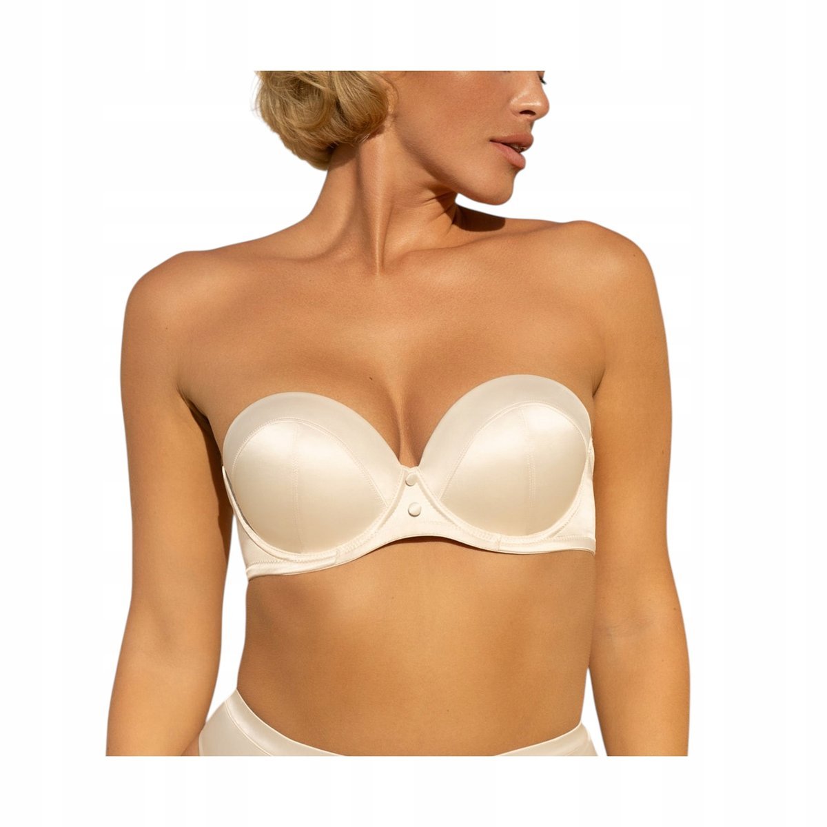 Biustonosz push up balkonetka opaska bandeau satynowy zmysłowy Kleo 75B
