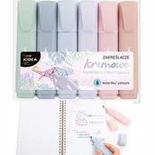 Przybory szkolne - Derform Zakreślacze kremowe 6 kolorów KIDEA - miniaturka - grafika 1