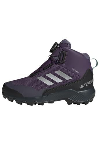 adidas Uniseks - dzieci Terrex Winter Mid BOA RAIN.RDY Hiking Shoes, Aurora Plum/Matte Silver/Core Black, 30 EU