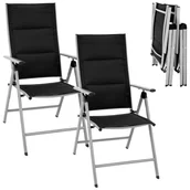 Fotele i krzesła ogrodowe - 2 x Krzesło ogrodowe SKŁADANE turystyczne tarasowe krzesełko do ogrodu - miniaturka - grafika 1