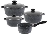 Zestawy garnków i patelni - HOFFMAN Garnki Hoffman HF 7763 Zestaw garnków marmurowych + rondel INDUKCJA HF 7763 - miniaturka - grafika 1