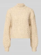 Swetry damskie - Sweter z dzianiny o kroju regular fit z dodatkiem wełny model ‘LIDA’ - miniaturka - grafika 1