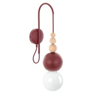 Lampy ścienne - Lampa ścienna Loft Bala burgundowy strukturalny kinkiet KOLOROWE KABLE - miniaturka - grafika 1