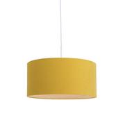 Lampy sufitowe - QAZQA Lampa wisząca biała klosz żółty 50cm - Combi - miniaturka - grafika 1