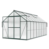 Szklarnie ogrodowe - Szklarnia Ogrodowa Poliwęglan Duża Slide-In 490x244cm Zielona UV - miniaturka - grafika 1